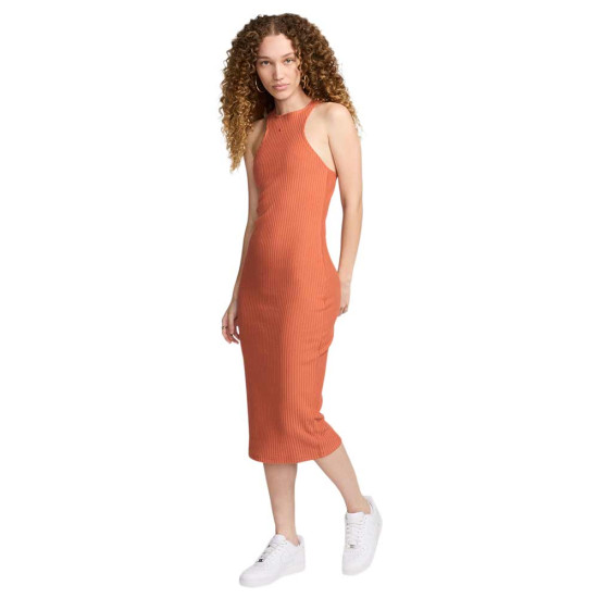 Nike Γυναικείο φόρεμα Sportswear Chill Knit Ribbed Midi Dress